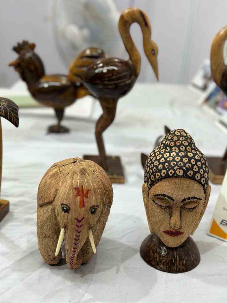 Shankarbhai Shrimali making innovative home decor items from unused coconut husks