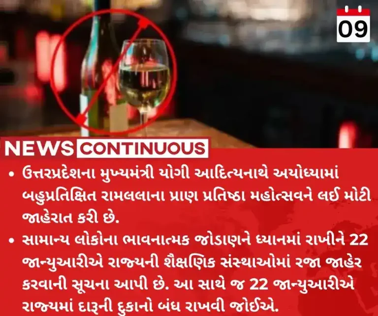 Ayodhya Ram Mandir Jan 22 declared as ‘dry day’, all educational institutions to be closed