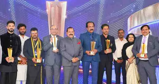 ISRO awarded the Indian of the Year Award for the year 2023 in the Outstanding Achievement category ISRO awarded the Indian of the Year Award for the year 2023 in the Outstanding Achievement category