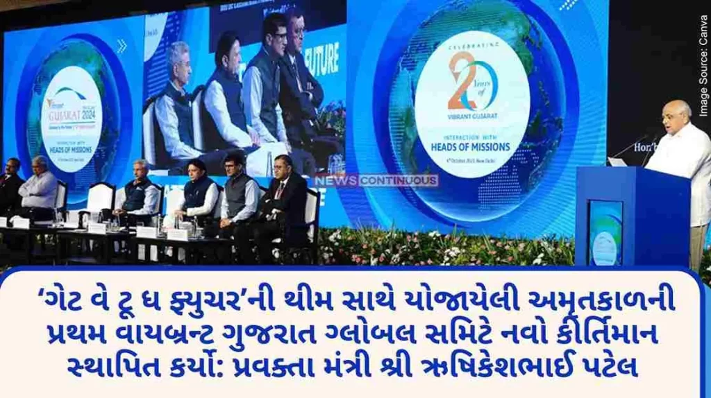 The first ever Vibrant Gujarat Global Summit held with the theme 'Gateway to the Future' sets a new record Rishikeshbhai Patel