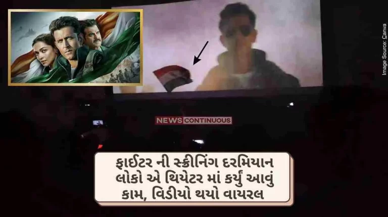 fighter fans hoisting indian flag in cinema hall during the film