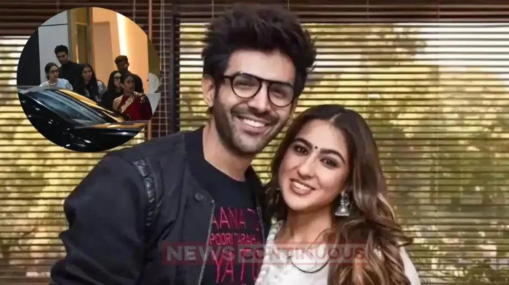 kartik aaryan hug to sara ali khan after her flying kiss