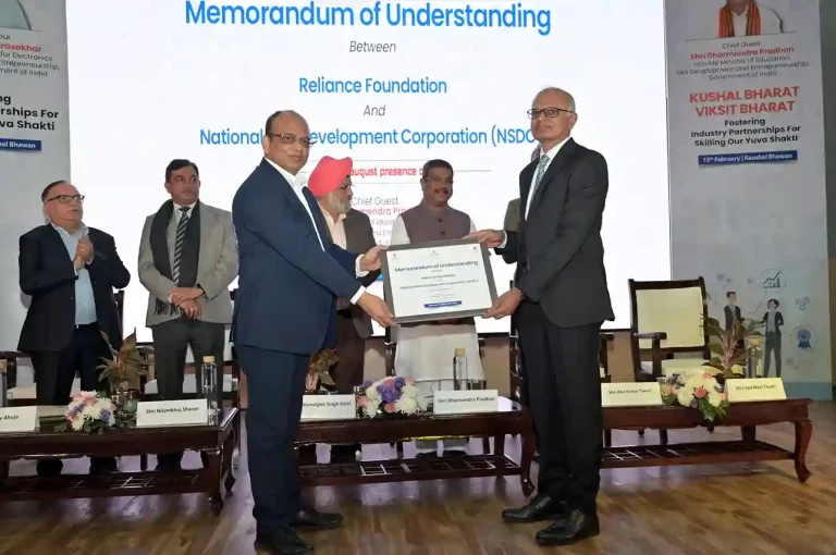 Reliance Foundation partners with National Skill Development Corporation to impact half a million youth Reliance Foundation partners with National Skill Development Corporation to impact half a million youth