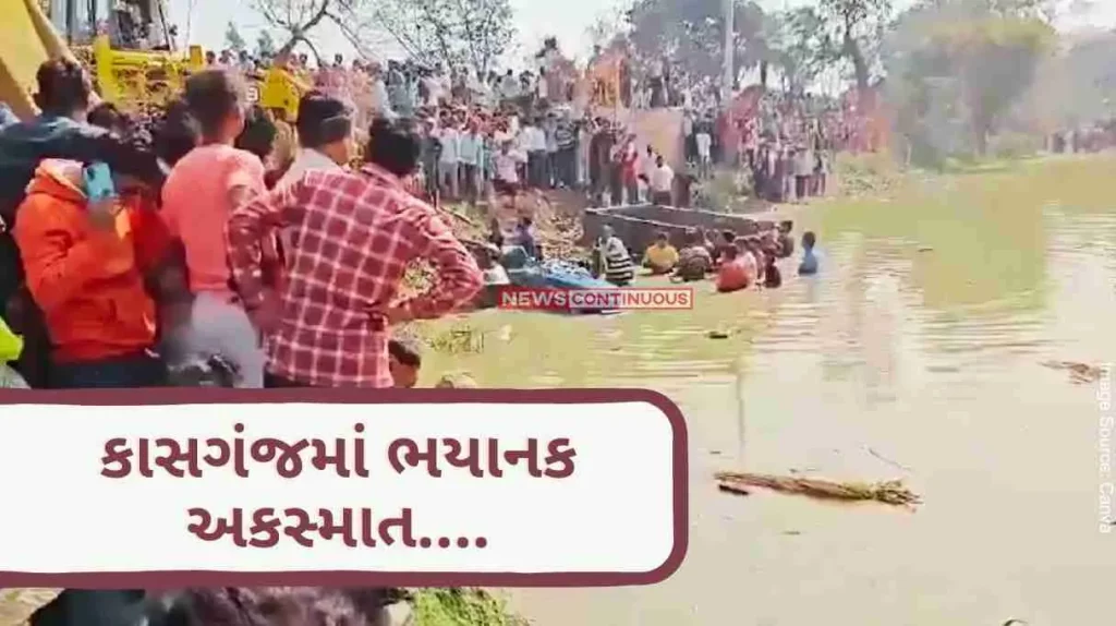 Road Accident Horrible accident in Kasganj, 15 dead, many injured after tractor trolley full of devotees overturned in lake..