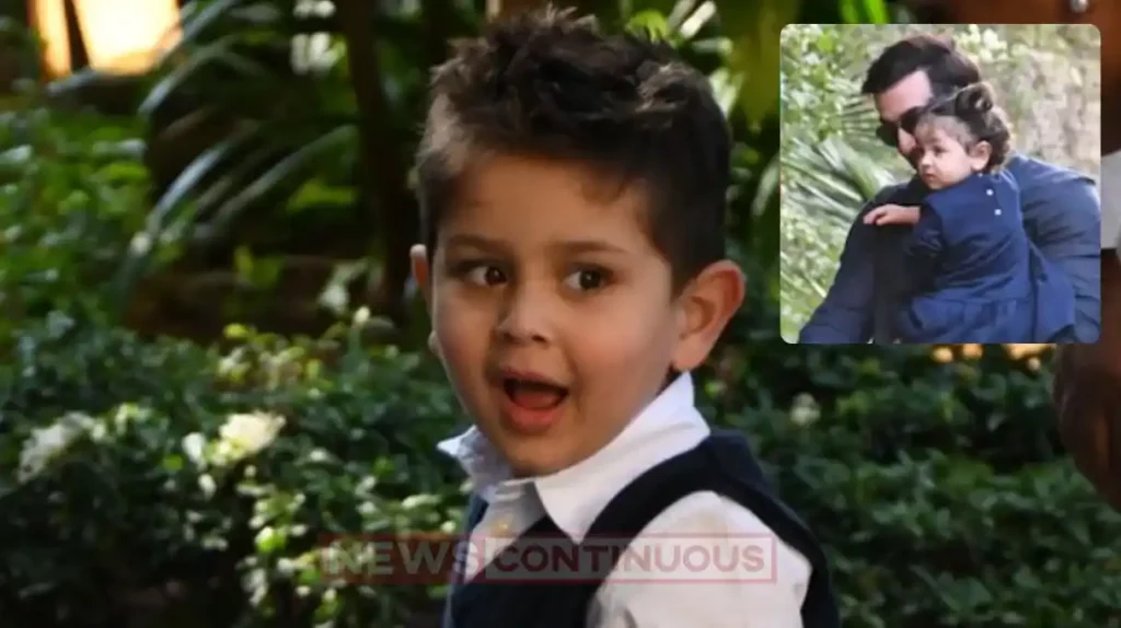 raha kapoor twinning with father ranbir kapoor at kareena kapoor son jeh birthday party video goes viral