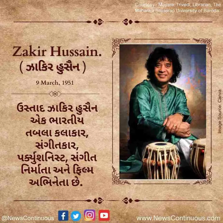 Born on 9 March 1951, Ustad Zakir Hussain is an Indian tabla artist, composer, percussionist, music producer and film actor.