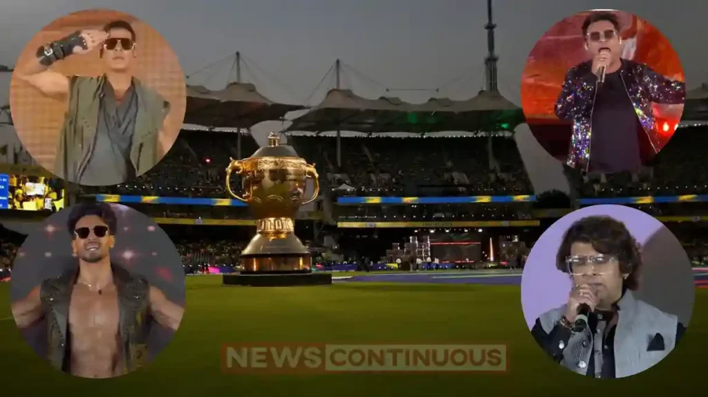 IPL 2024 opening ceremony akshay, tiger, sonu nigam and a r rehman fire on stage