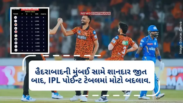 IPL Points Table Big change in IPL points table after Hyderabad's stunning win against Mumbai