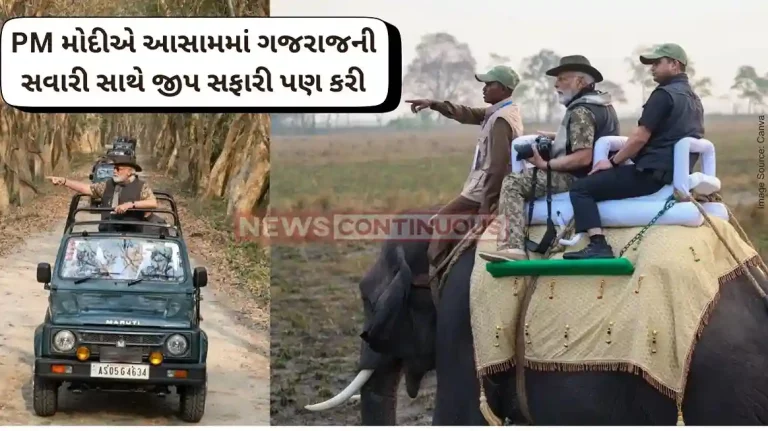 PM Modi Jungle Safari PM Modi takes 'elephant and jeep safari' at Kaziranga National Park in Assam
