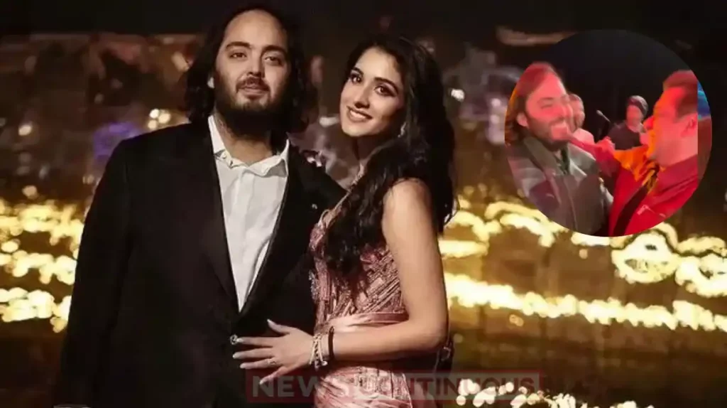 anant ambani try to holds salman khan in his lap during pre wedding