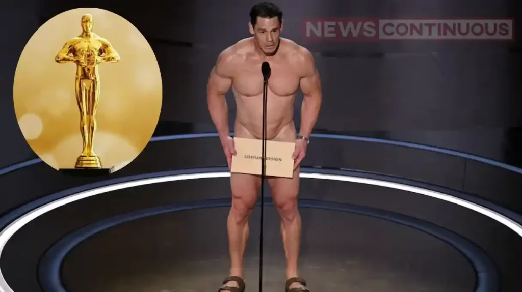 oscar award 2024 john cena reached stage naked for presenting the award