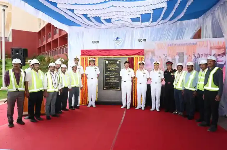 Inauguration of Naval Pier and Residential Houses by Chief of Naval Staff Admiral R Hari Kumar at Naval Base Karwar as part of Project Seabird Phase IIA