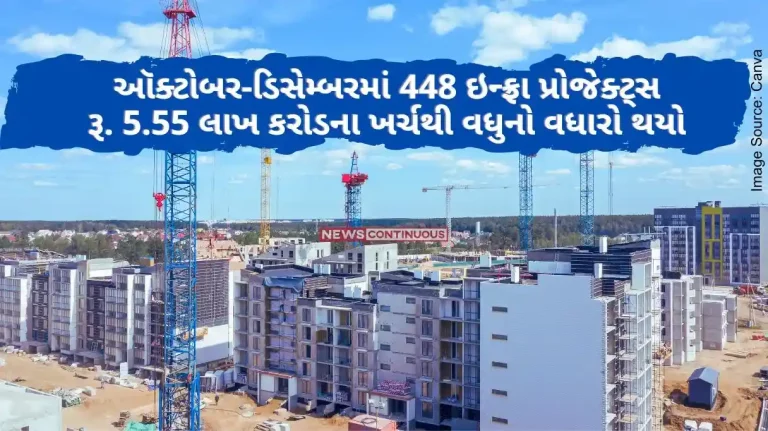 Infrastructure Projects According to government figures, 448 infra projects in October-December cost Rs. 5.55 Lakh Crore Expenditure Increased Report