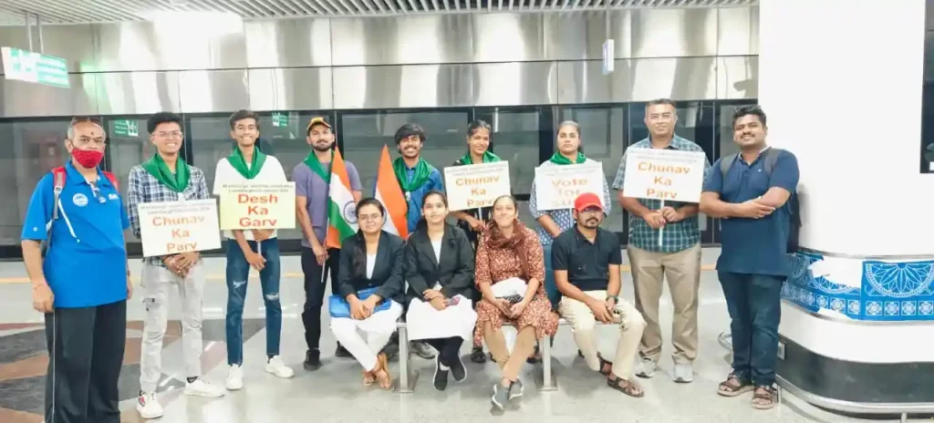  Lok sabha election 2024 Voting oath taken by citizens traveling in ahemdabad metro train