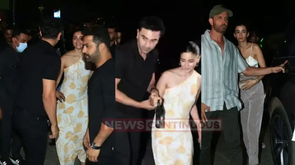 jr ntr had dinner with hrithik roshan saba azad ranbir kapoor alia bhatt karan johar at mumbai