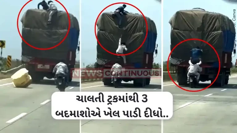 Caught on Camera Thieves On Bike Steal Goods From Moving Truck On Agra-Mumbai Highway Caught on Camera Thieves On Bike Steal Goods From Moving Truck On Agra-Mumbai Highway
