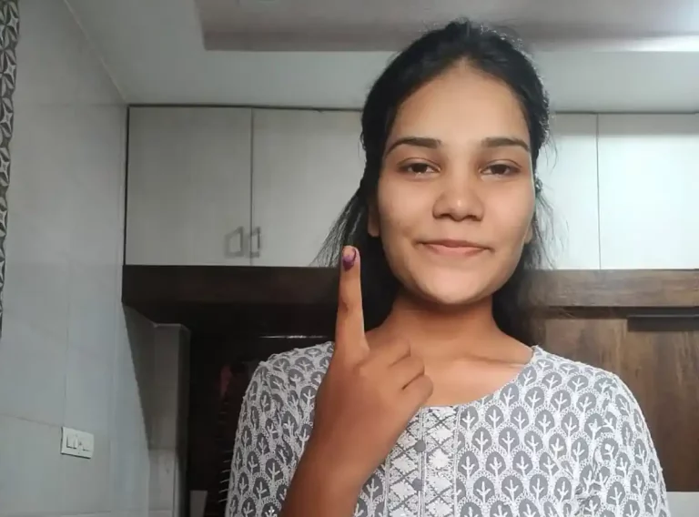 First time voters in Ahmedabad are proud to participate in democracy by voting for the first time in their lives.