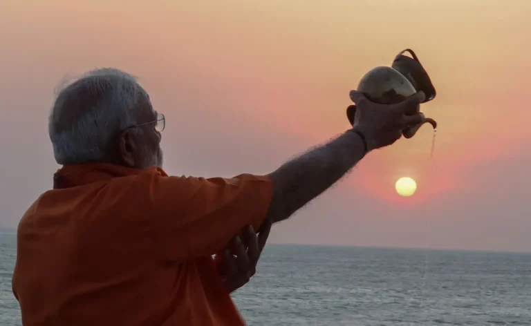 PM Modi Meditation: First pictures of PM Modi meditating at Vivekananda memorial in Kanniyakumari