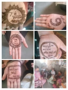 schools of Ahmedabad district enthusiastically participated in the mehndi program to spread the message of voting awareness.