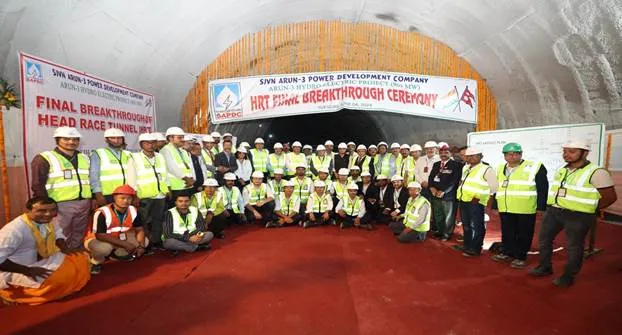 Arun-3 Hydro Electric Project : Nepal PM triggers last blast of head race tunnel of Arun-3 Hydro Electric Project