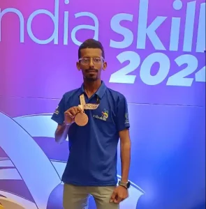 Dharit Jasani, a trainee of Majura Gate ITI, bagged a bronze medal in the Renewable Energy Skill Competition at the all-India 'India Skills-2024' competition