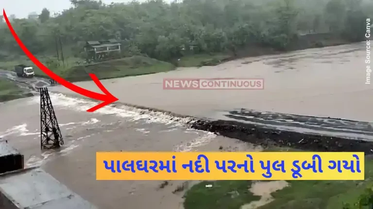 Mumbai Rain Bridge Submerged in Dehraje River as Maharashtra's Palghar Receives Heavy Rain