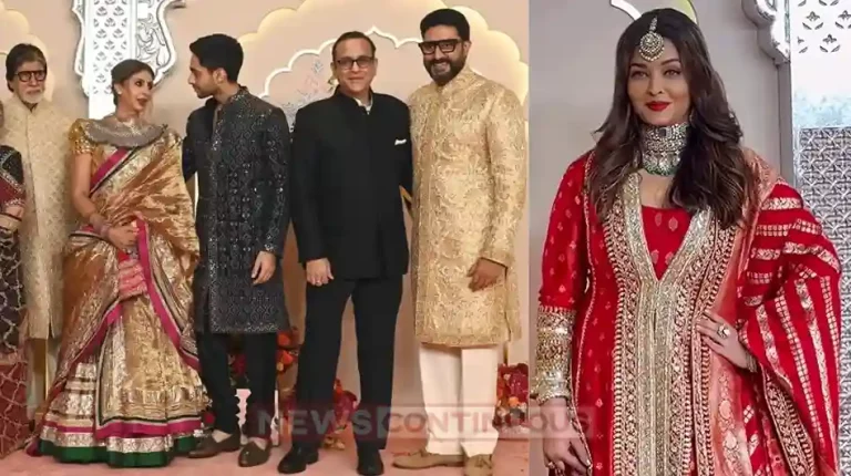 Abhishek bachchan and aishwarya rai enter separately at anant and radhika wedding