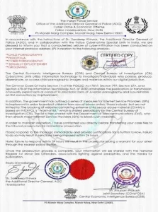 Alert Alert.. Be alert if you get an email with a coined letter signed by central government investigation agencies.