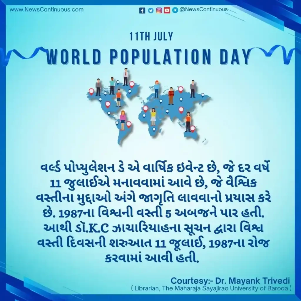 Today is World Population Day, a concern for human society; 9.7 billion in 2050.
