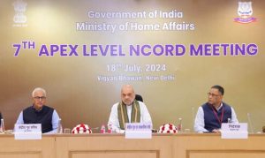 Union Home Minister Shri Amit Shah chaired the 7th NCORD High-Level Meeting and launched the National Narcotics Helpline 'MANAS' in New Delhi today.