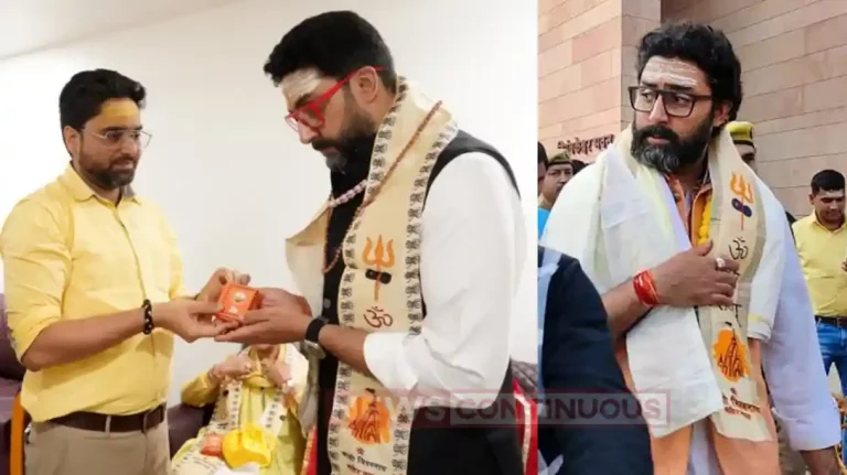 abhishek bachchan jaya bachchan and shweta nanda reached kashi vishwanath temple