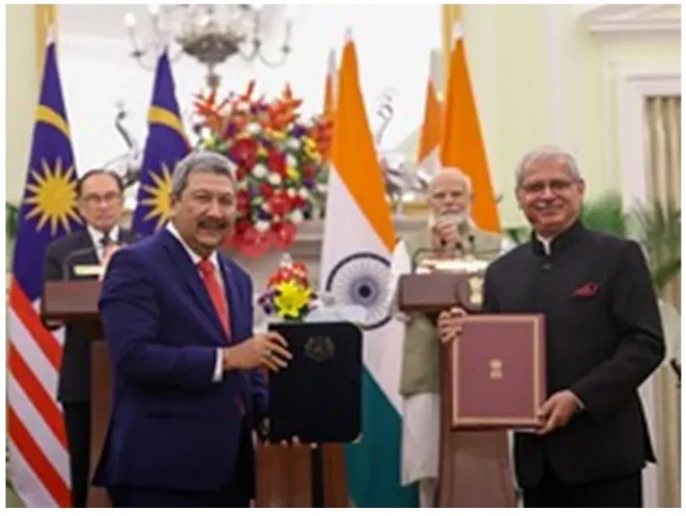 An MoU was signed between the Government of India and the Government of Malaysia on