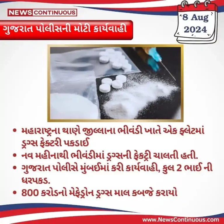 Big action by Gujarat Police, drugs factory running in flat in Mumbai caught, 800 crore worth seized, two arrested