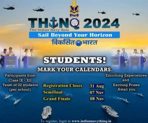 Indian Navy Quiz THINQ 2024 Registration Date Extended to 31 Aug 24