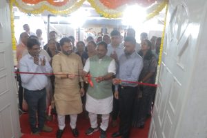 MP parbhubhai vasava inaugurating the City Civic Center at the old office building of Bardoli Municipality