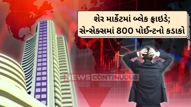 Share Market down Sensex sheds 950 pts, Nifty tests 24,700