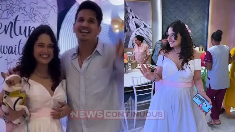 Yuvika chaudhary baby shower prince narula kisses her baby bump