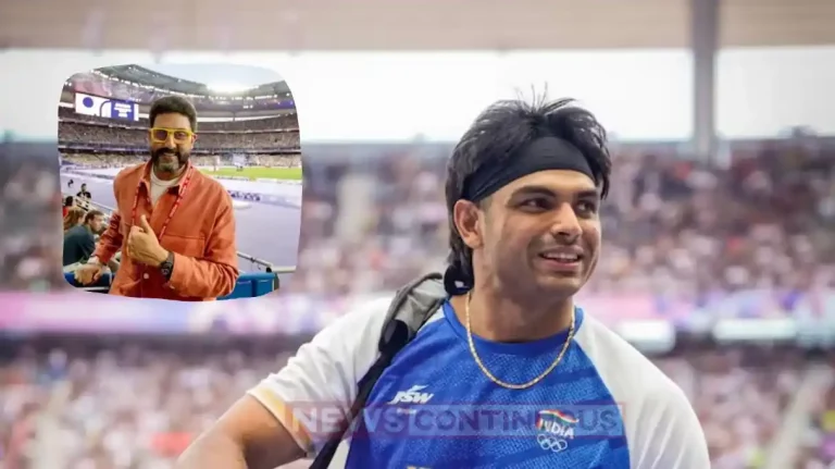 abhishek bachchan hugs neeraj chopra after he wins silver medal