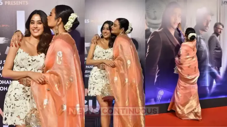 ulajh special screening rekha kisses janhvi kapoor poster video goes viral ulajh special screening rekha kisses janhvi kapoor poster video goes viral