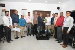 Bhupendra Patel was presented a check of 4.64 crore rupees by the State Bank of India for the CM Relief Fund.