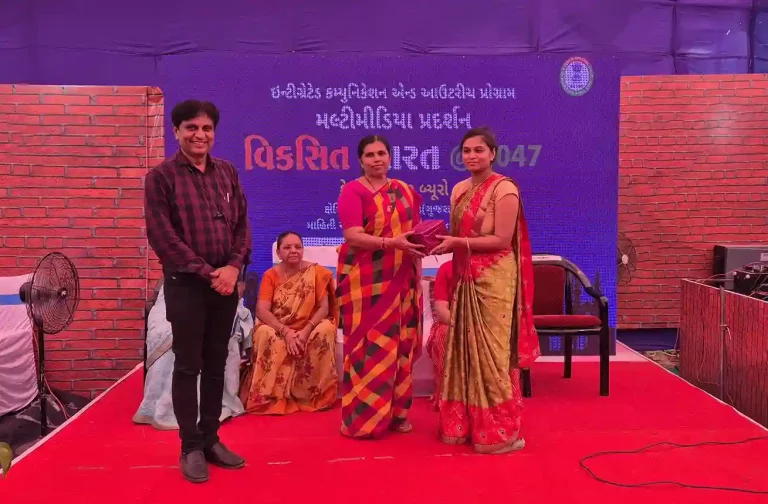 Celebrating Nutrition Month in an exhibition organized at Tarnetar Mela. Organized by Central Communications Bureau Junagadh and this department.