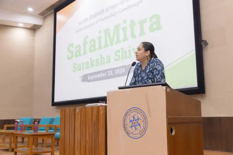 Celebrating the 'Swachhta Hi Seva' campaign at IIT Gandhinagar, this camp was organized and addressed to the scavengers.