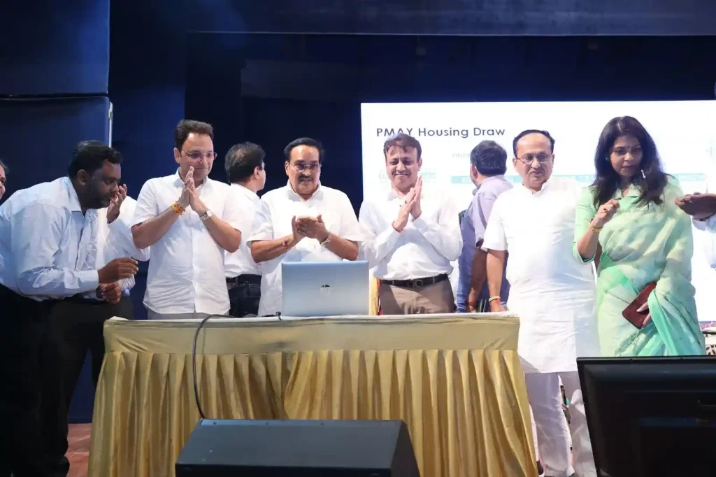 Computerized draw of housing held under Pradhan Mantri Awas Yojana at Adajan by Union Minister CR Patil