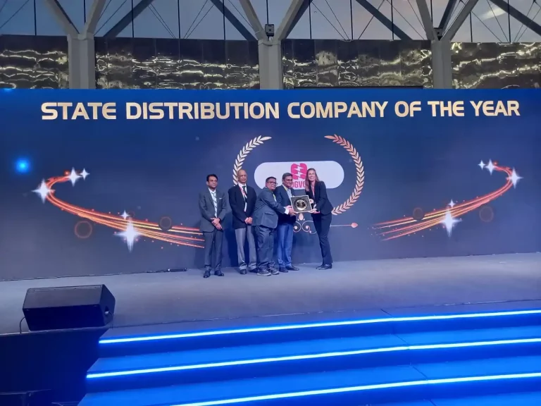 DGVCL was honored with the 'State Distribution Company of the Year' award at the 'Bharat Electricity - Powering India Awards'
