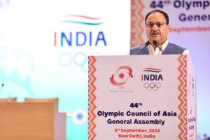 Dr. Mansukh Mandaviya addressed the 44th General Assembly of the Olympic Council of Asia