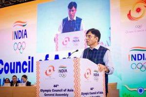 Dr. Mansukh Mandaviya addressed the 44th General Assembly of the Olympic Council of Asia