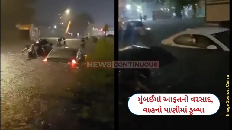 Mumbai heavy rain cars swamped in deluge of water at sheetal signal on LBS road in kurla