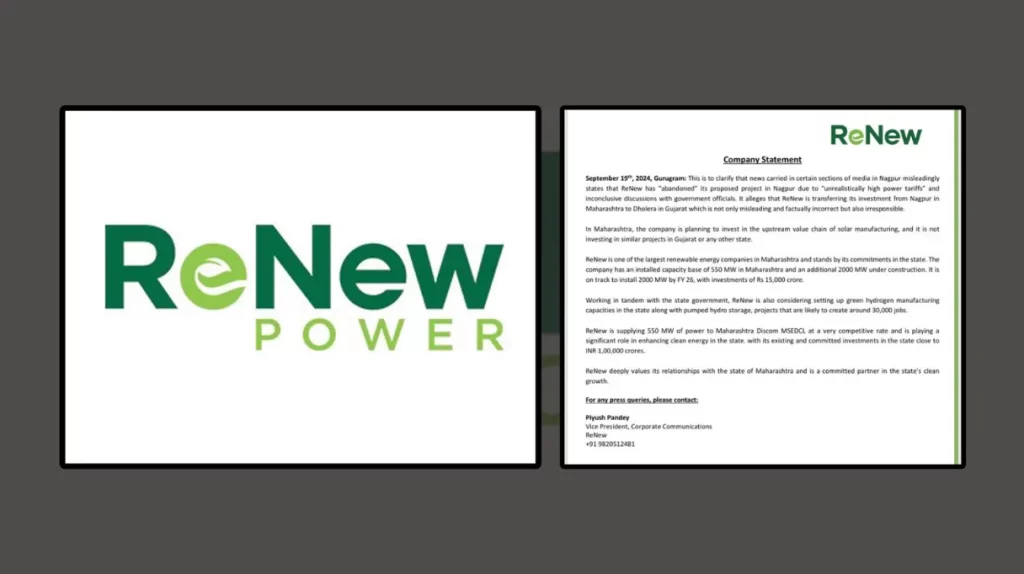 Renew Energy rejects plans to shift solar project to Gujarat
