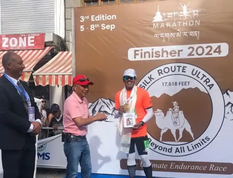 Sachin Sharma, a senior officer of Western Railway completed this challenging marathon of 122 km in Ladakh.