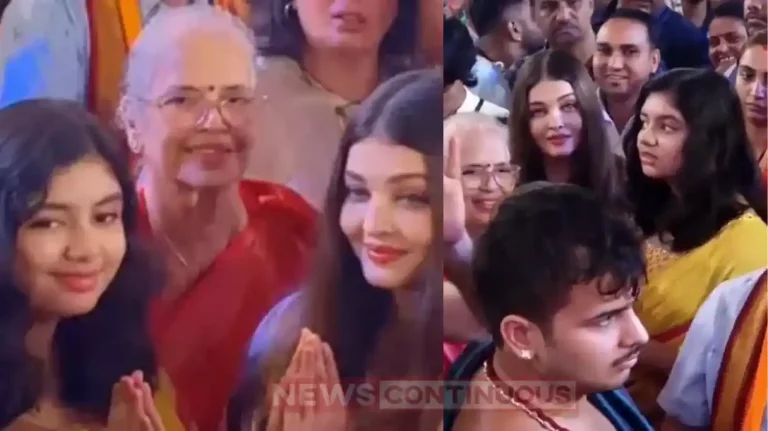 aishwarya rai goes for ganpati darshan with daughter aaradhya and mom